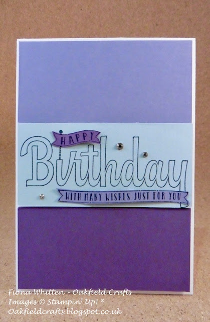 challenge, Birthday Wishes for You, Stampin' Up! UK, Oakfield Crafts