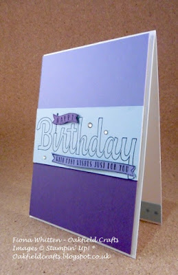 Birthday, Challenge, Stampin Up, Oakfield Crafts
