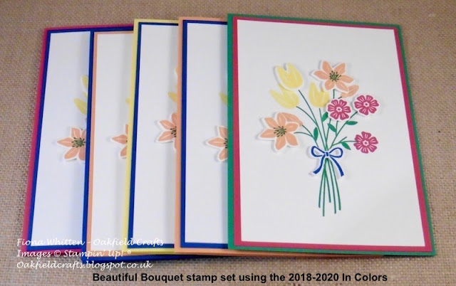 Beautiful Bouquet, Thank You. Oakfield Crafts, Stampin' Up! UK, 2018-2020, In Colors