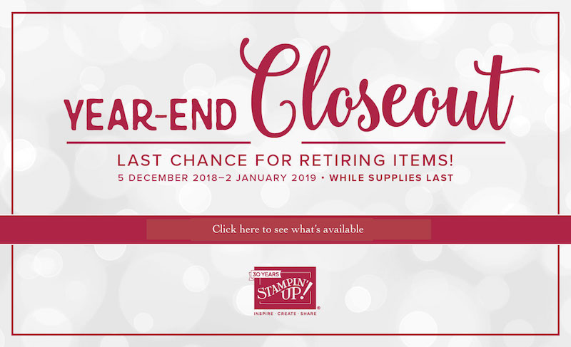 retiring products and end of year closeout sale