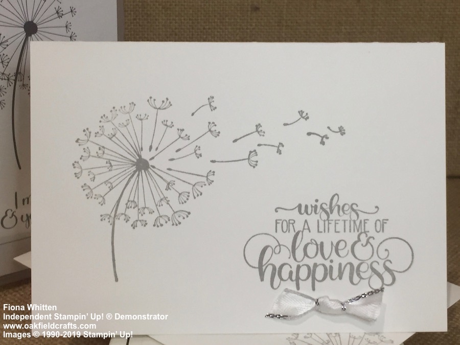 Simple Stamping Saturdays - Dandelion Wishes wedding card