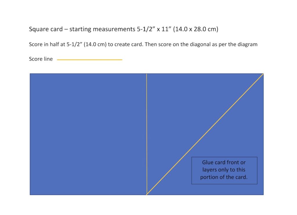 Cutting and scoring instructions for a square Twisted Easel Card