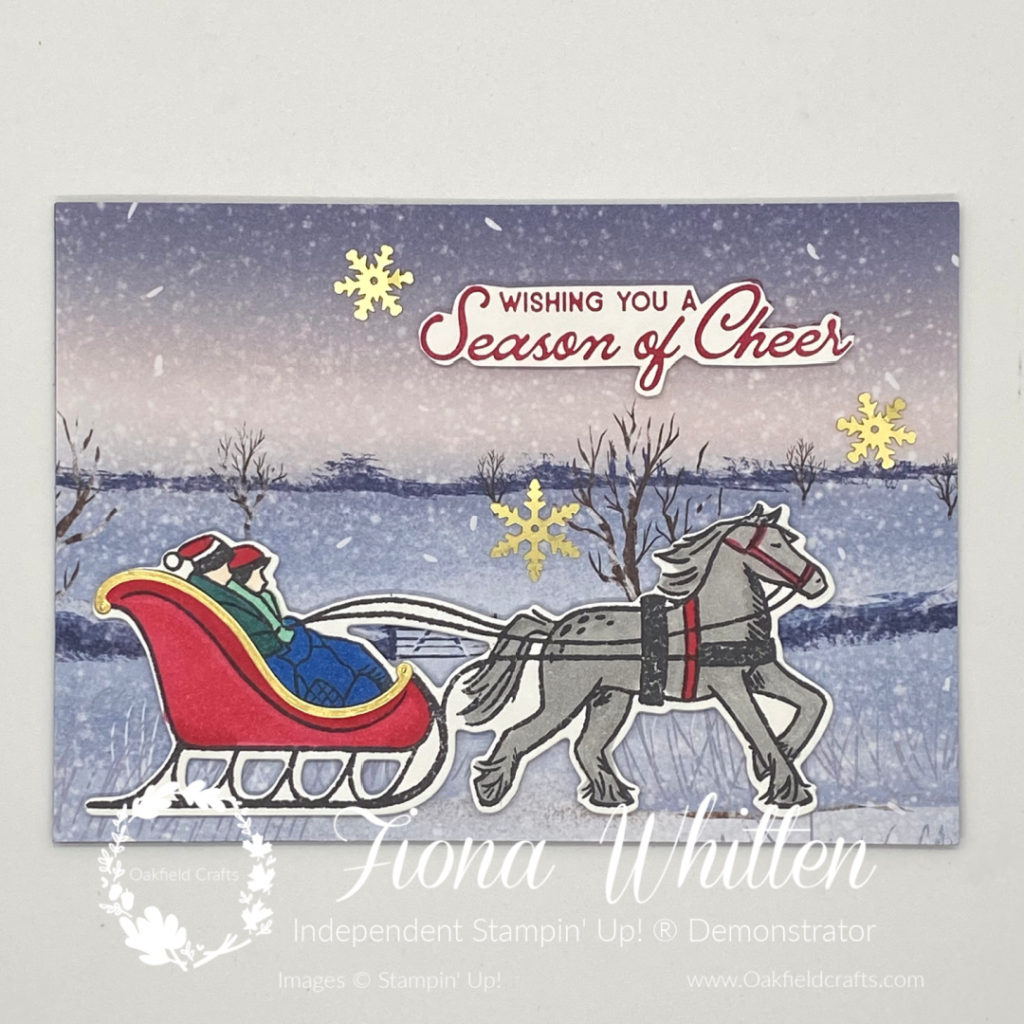 One Horse Open Sleigh - stamping, colouring and die-cutting